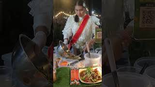 Thai Girl in Classical Dress makes Thai Green Papaya Salad [upl. by Alpheus]