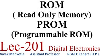 ROMRead only Memory Organization Lec201 [upl. by Werdma524]