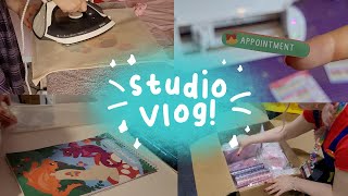 Studio Vlog 33 🌸 Making tote bags at home 2025 calendar launch [upl. by Rabiah]