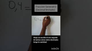 Cómo sacar la Fracción Generatriz de un decimal limitado [upl. by Atinram98]