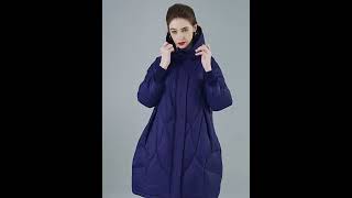 Womens lightweight padded quilted jacket long puffer clothes goose down Fleeced cloth coats 2410295 [upl. by Desberg]