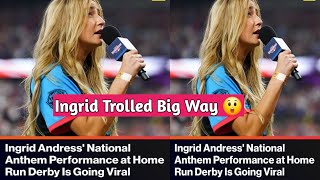 Ingrid Andress National Anthem Performance at Home Run Derby Is Going Viral [upl. by Sarad]