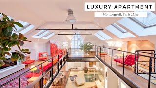 Luxury Paris Loft Apartment Tour  Montorgueil  PARISRENTAL  REF 31667 [upl. by Kissel]