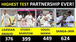 HIGHEST PARTNERSHIPS EVER IN TEST CRICKET  TEST CRICKET [upl. by Evyn302]