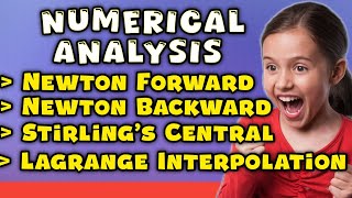 Numerical Interpolation Methods Newton ForwardBackward Lagrange Stirlings Central Differences [upl. by Nosylla]