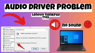 How to Fix Audio problem Lenovo ThinkPad t14s  Audio Drivers Not Working [upl. by Infeld]