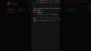 حتى بص الحركة دي✨ fastapi python coding [upl. by Notaek584]