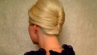 French twist hairstyle tutorial for short medium long hair Prom wedding updo [upl. by Garaway]