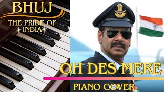 O Desh Mere Piano Tutorial  Arijit Singh Karaoke  Bhuj  Notes  Ringtone  Patriotic Song [upl. by Tnairb]