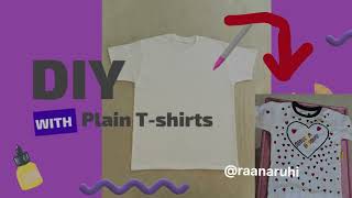 Easy Tshirt painting ideas💁‍♀️Raanaruhi easypaintingdiytshirts diycrafts viralvideo diy [upl. by Jeunesse]