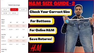 HampM Size Guide For Mens  2  For Trousers Jeans Lowers  HM Size Guide Online  SarthakSingla [upl. by Bej776]