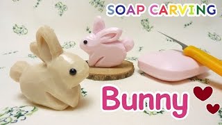 SOAP CARVING  Bunny  Conejito  Easy  DIY  Free Template  tutorial  Real sound  ASMR [upl. by Hardunn]