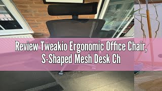 Review Tweakio Ergonomic Office Chair SShaped Mesh Desk Chair Adjustable Headrest amp Lumbar Suppor [upl. by Jacenta]