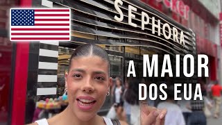 A MAIOR SEPHORA DOS EUA  NEW YORK  COMPRINHAS  Carolina Barbosa [upl. by Anaiviv]