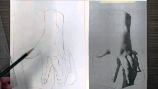 Charles Bargue Drawing Course Hand Shading Part I [upl. by Ahsieym]