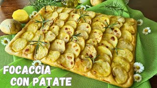 FOCACCIA CON LE PATATE sofficissima  FOCACCIA SENZA IMPASTO  FOCACCIA ALLE PATATE [upl. by Lirbij390]