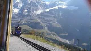 Jungfraubahn Wengen Kleinen Scheidegg  RhB SBB Swiss Train  Swiss Rack Train Jungfraubahnen [upl. by Haropizt]