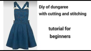 dungaree dress cutting and stitchingdungaree tutorialStitches [upl. by Anayaran]