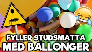 Fyller Studsmatta Med Ballonger  Landar man mjukare [upl. by Initsed96]