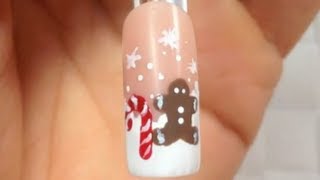 Christmas Nailart Tutorial  Weihnachtsnägel Zuckerstange amp Lebkuchen [upl. by Fugazy445]