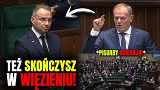 TUSK MIAŻDZY ORĘDZIE DUDY PiSIORKI UCIEKAJĄ PRZED PRAWDĄ [upl. by Sullecram]