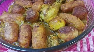 وصفةاقتصادية صبيعات الدجاج بذوق المرقازrecette des quenelles de poulet au four [upl. by Arobed]