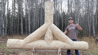 Building a Small Log Truss  Building My Log Home Pt 18 [upl. by Airasor352]