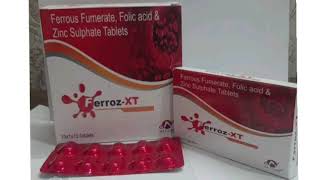 Ferroz XT Tablet Ferrous Fumerate Folic acid amp Zinc Sulphate Tablets [upl. by Isyed]