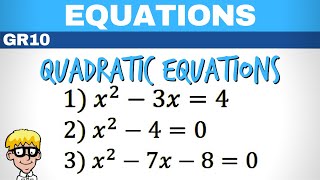 Quadratic Equations Grade 10 [upl. by Odab780]