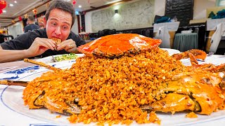 Garlic Crab Mountain 🦀 INSANE SEAFOOD in Hong Kong Typhoon Shelter Crab [upl. by Hooge273]