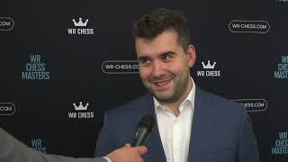 Ian Nepomniachtchi  Interview after Round 4 WR Chess Master 2023 [upl. by Ybloc806]