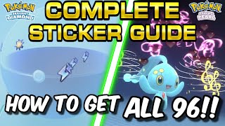 ULTIMATE STICKER GUIDE How to get all 96 Stickers in BDSP  Trainer Tips With Tom [upl. by Kcaz]