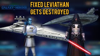 Thrawn destroys 7 star Leviathan  works post buffs  swgoh  fleet counter guide [upl. by Leibarg]