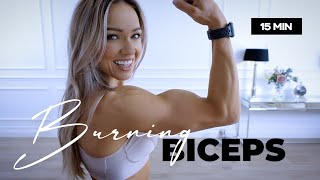 15 Minute BURNING Biceps Workout  Dumbbells  Caroline Girvan [upl. by Naira]