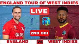 🔴LIVE West Indies vs England 2nd ODI  WI vs ENG LIVE  Live Cricket Scores amp Commentary  Antigua [upl. by Nuawad584]