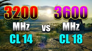 RAM Test  3200 MHz CL14 vs 3600 MHz CL18  PC Gameplay Tested [upl. by Yesdnil951]