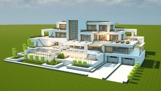 GRÖßTE MODERNE LUXUSVILLA mit POOL in MINECRAFT bauen TUTORIAL HAUS 311 Part 1 [upl. by Aihsekal]