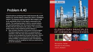 Problem 440  Fundamentals of material Balance Chapter 4 processcalculation [upl. by Rickey758]