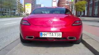 Red Mercedes Benz SLS 63 AMG Acceleration Sound  Walkaround [upl. by Collier]