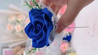 DIY Satin Ribbon flowers  How to make ribbon rose  Ribbon decoration ideas 0622 [upl. by Ybloc]