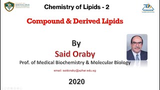 L 2 lipids chemistry by Said Oraby [upl. by Zenda]