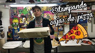 SERIGRAFIA  ESTAMPANDO CAJAS DE PIZZA  SCREEN PRINTING [upl. by Rhoda]