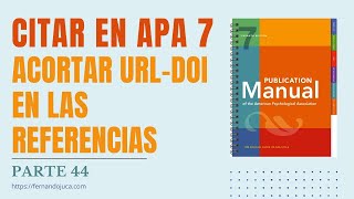 📘 Cómo Acortar URL y DOI en Citas APA 7ma Edición  Herramientas Seguras 🛠️ [upl. by Carlye]