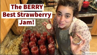 Making and Canning the VERY BEST Low Sugar Strawberry Jam [upl. by Gnourt]