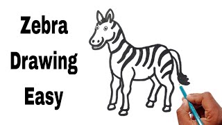 How to draw Zebra  Easy drawing  drawwithrltudu [upl. by Baudin]