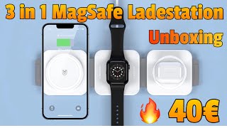 3 in 1 Magsafe Ladestation für iPhoneApple Watch amp Airpods  Unboxing [upl. by Ennaisoj]