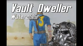 Vault Dweller Watercolor Original Fallout [upl. by Drofhsa]