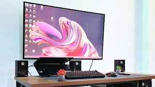 Minimalist Desk setup 2024  Work Gaming space transformation [upl. by Sillert]