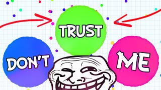 DONT TRUST ME  AGARIO TROLLING TEAMS Agario Troll [upl. by Elmina255]