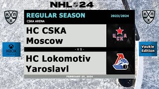 KHL  CSKA Moscow vs Lokomotiv Yaroslavl  Season 202324  NHL 24 [upl. by Cheshire]